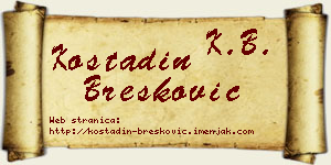 Kostadin Brešković vizit kartica